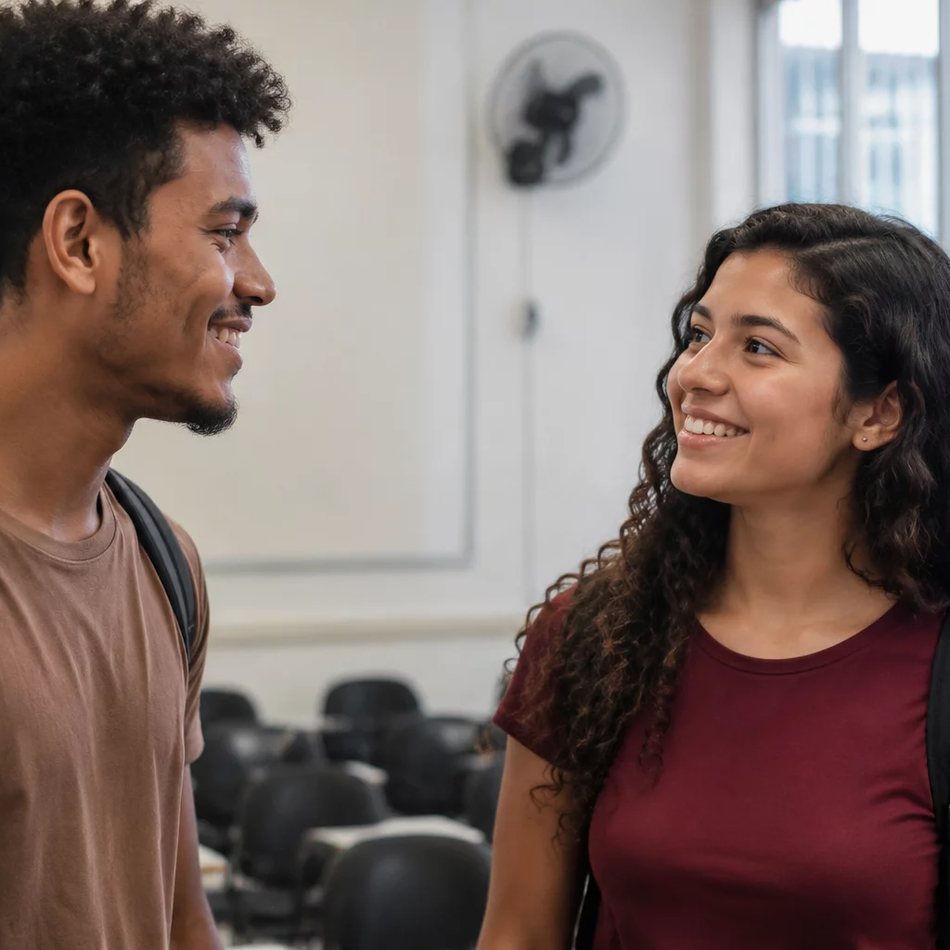 Time reunido em volta de folhas impressas com os itens da pauta do dia